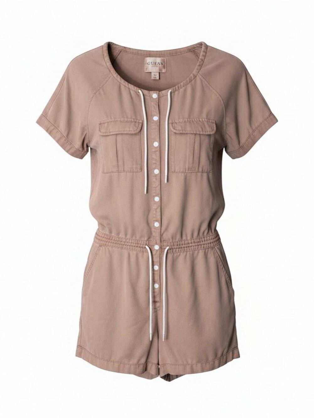 Guess Los Angeles Jordan utility romper in a sand-colored reactive dye size 2